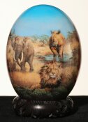 Straußenei Big Five Nr. 825 in Decoupage aus Südafrika