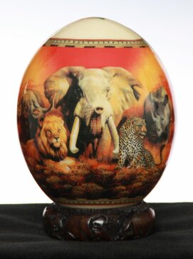 Straußenei Big Five Nr. 831 in Decoupage aus Südafrika