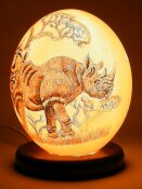Straußeneilampe Nashorn Nr. 863 - Rückseite Sterne