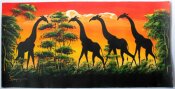 1029 Giraffen handgemalt auf Leinwand 30 x 60 cm aus...