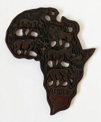 Holzrelief Kontinent Afrika Big Five - Wandschmuck Nr. 609