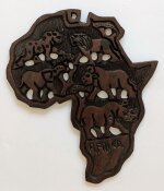 Holzrelief Kontinent Afrika Big Five - Wandschmuck Nr. 610